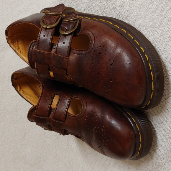 Dr. Martens Shoes - Vintage Dr. Martens Brown double buckle Mary Janes England sz.4, U.S.A sz.7